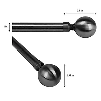 Versailles' Adjustable Ball Finial Rod Set 28in - 48in