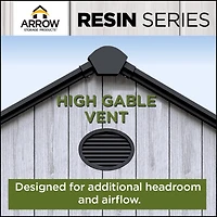 Arrow 6ft x 8ft x 7ft Ash Grey Resin Series Garden Shed