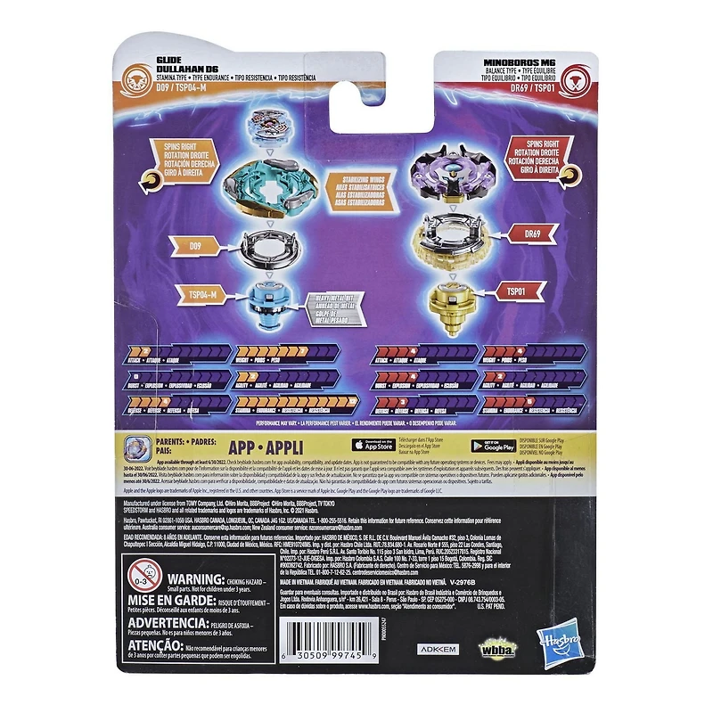 Beyblade Burst Surge Speedstorm Glide Dullahan D6 and Minoboros M6 Spinning Top Dual Pack -- 2 Battling Game Top Toy for Kids Ages 8 and Up