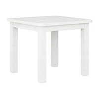 CorLiving Miramar Hardwood Outdoor Square Slat Top End Table, White