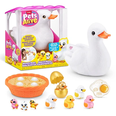 Pets Alive Mommy Duck & Baby Surprise by ZURU Nurturing Play Surprise Hatching Interactive Girls' Toy