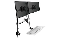 Rocelco Ergonomic Floating Desk with Double Monitor Arm