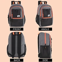 Trail Maker Multi-Pocket Backpack with Front Mesh Zipper Pocket, Side Mesh Pockets, Padded Laptop Pocket, Rubber Grip Handle & Reflective Trim for Travel, Commute, School & Gym in Black & Neon Green