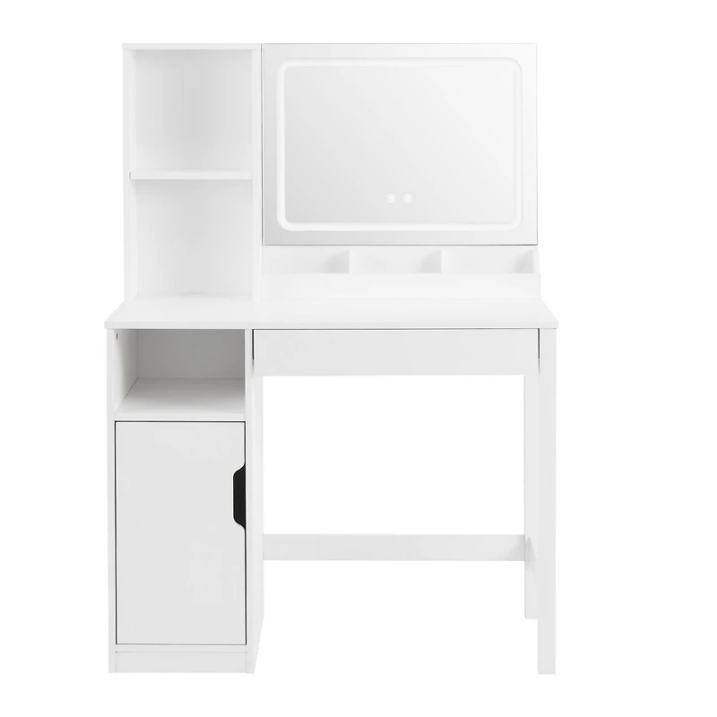 Mainstays Coiffeuse avec miroir éclairé et rangement