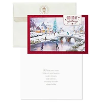 Boîte de 24 cartes de Noël Connections de Hallmark (Patinage sur un étang gelé, œuvre de Thomas Kinkade)