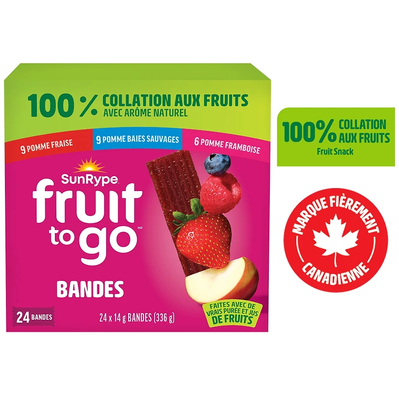 SunRype Fruit to Go 100% Fruit Snack Pack, 24 x 14 g