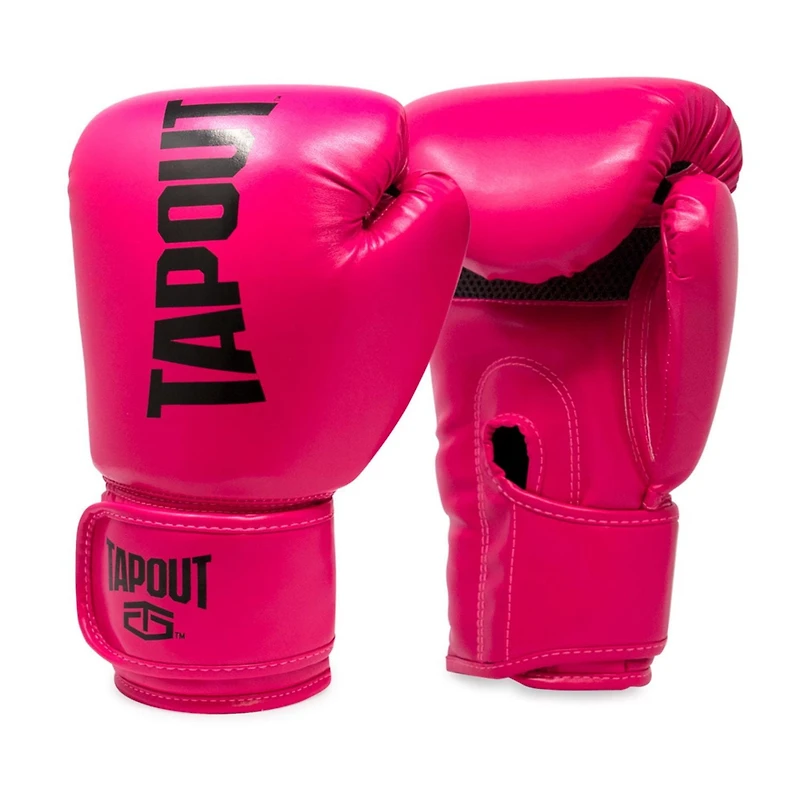 Gants de boxe Tapout 10 oz pour femmes avec fermeture réglable à crochet et boucle - Magenta/Blanc
