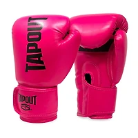 Gants de boxe Tapout 10 oz pour femmes avec fermeture réglable à crochet et boucle - Magenta/Blanc