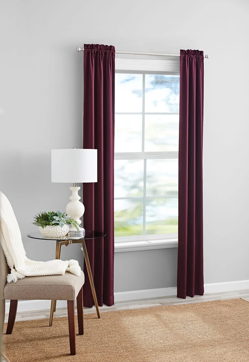Mainstays Room Darkening 84" Rod Pocket Window Panel Pair
