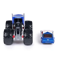 Monster Jam, Monster truck Lucas Stabilizer officiel et voiture de course à l'échelle 1:64, jouets pour garçons et filles à partir de 3 ans