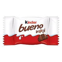 KINDER BUENO Mini Chocolate and Hazelnut Cream Candy Bars, Halloween Candy, 55 Individually Wrapped Chocolates Per Bag
