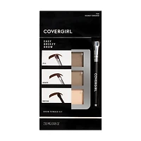 COVERGIRL Easy Breezy Brow Powder Kit, three shades brow definer, professional double-ended angled brush, effortless, 100% Cruelty-Free