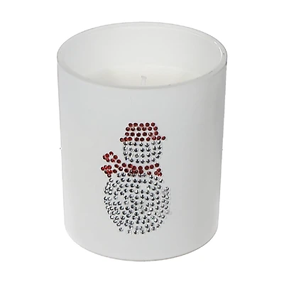 Bougie Parfumée En Pot Blanc Mat 7 Oz (Bonhomme De Neige) (Myrrhe Et Tonka) - Lot De 2