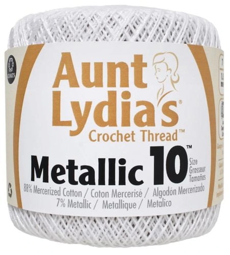 Aunt Lydia Metallic Crochet 154M Grosseur #10