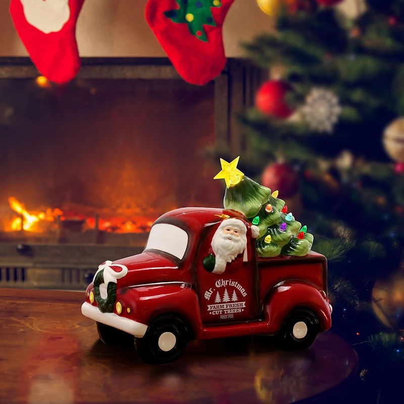Mr. Christmas 10.5" Lit Nostalgic Ceramic Truck with Tree