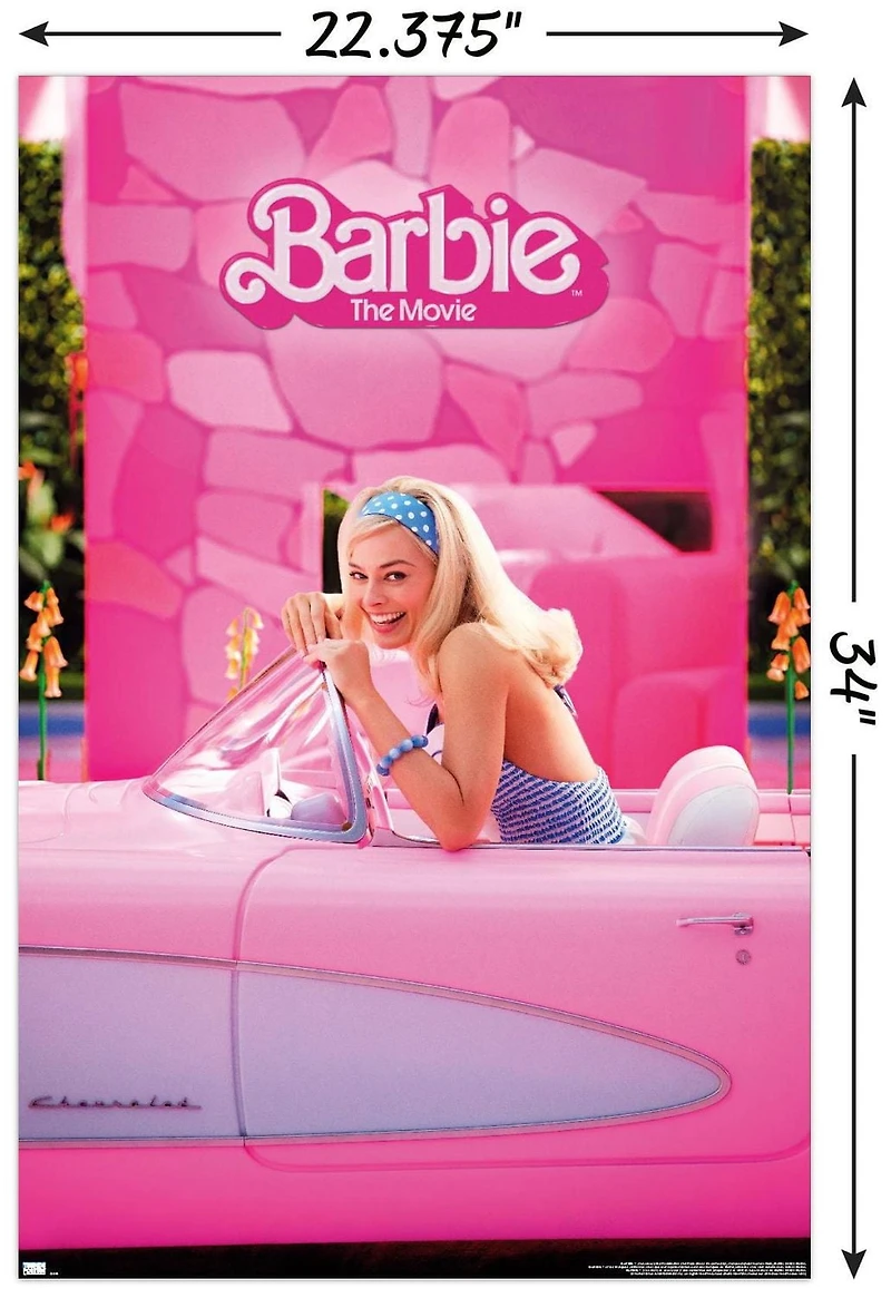 Mattel Barbie: The Movie - Barbie Car Wall Poster, 22.375" x 34"