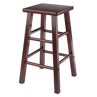 Carrick Counter Stool with Square Seat in Walnut Finish