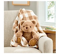 Ours en peluche neutre avec couverture de bébé pour bébés George (ensemble 2 pièces)