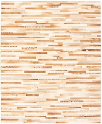 ECARPETGALLERY Tapis Fait à la Main pour Salon, Salle à Manger et Chambre à Coucher Contemporain Collection Patchwork en cuir 7'11" x 9'11" en Ivoire