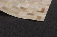 ECARPETGALLERY 8'2" x 10'2" Contemporary Cowhide Patchwork Handmade Area Rug for Living Room, Dining Room and Bedroom in Ivory