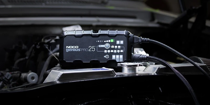 NOCO GENIUSPRO25, 25A Smart Car Battery Charger, 6V, 12V and 24V Portable Automotive Charger, Battery Maintainer, Trickle Charger and Desulfator for AGM, Lithium, Marine, Boat and Deep Cycle Batteries