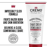 Crème à raser Cremo originale et onctueuse qui protège contre le feu du rasoir, les entailles et les coupures 177 ml (6 FL OZ)
