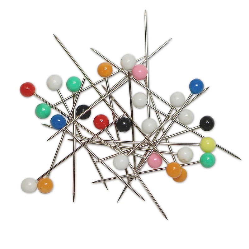 UNIQUE CREATIV Plastic Head Pins — Assorted Colours, 32 mm × 0.69 mm, 100‑Pack, 100 pieces, 32 mm x 0.69 mm