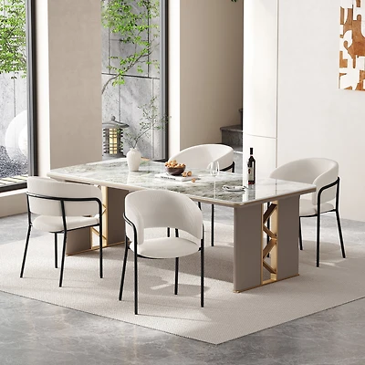 Noble House - Chaise d'appoint moderne HORIZON à pieds inclinés Pieds réglables (beige)