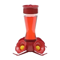 Perky-Pet Pinch Waist Glass Hummingbird Feeder, 8 oz wide mouth bottle