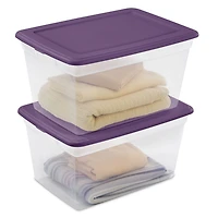 Sterilite Boîte de Rangement 55L - Violet