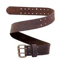 MECHTOOLS 2" OIL TANNED LEATHER TOOL BELT WITH DOUBLE BUCKLE (DARK BROWN) FITS 29" - 45"