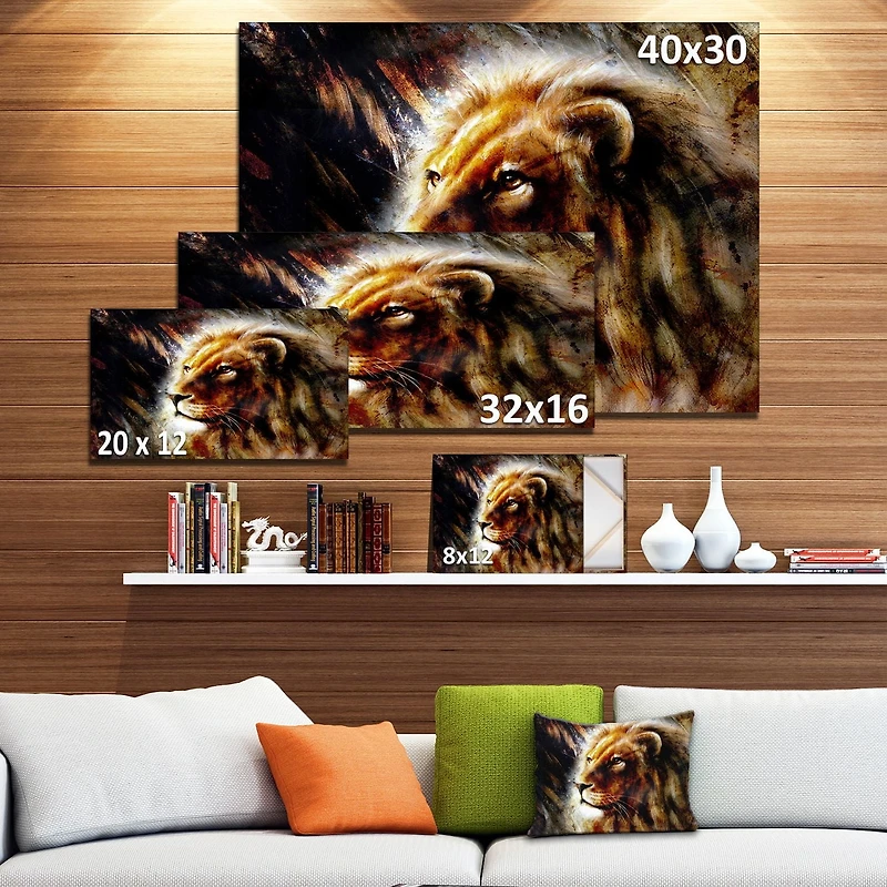 Dymo Design Art Majestically Peaceful Lion Canvas Print