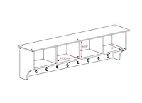 Prepac Manufactured Wood 60 in. Wide Hanging Entryway Shelf
