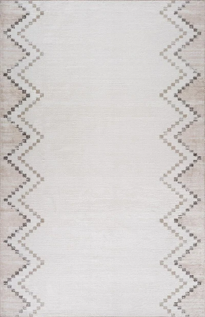 Tapis d'interieur abstrait Rug Branch Cadence, beige marron, style boheme - Salon, chambre, salle a manger et cuisine