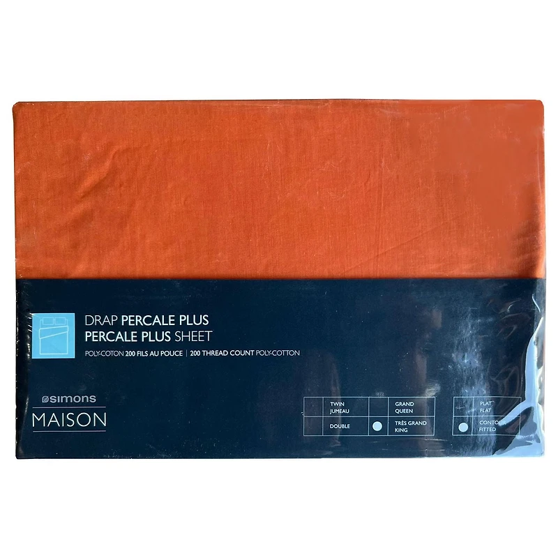 Johnson Home 200 TC Poly Cotton Percale Fitted Sheets