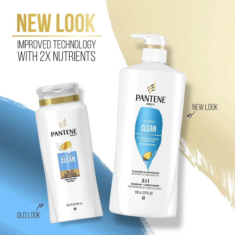 PANTENE PRO-V Classic Clean 2in1 Shampoo + Conditioner, 17.9oz/530mL