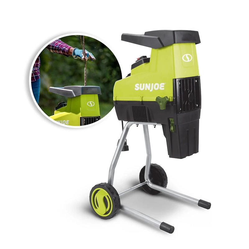 Sun Joe Broyeuse-déchiqueteuse silencieuse électrique à diamètre de coupe de 4,3 cm Sun Joe CJ603E, 15 A