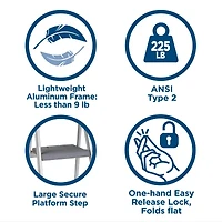 COSCO 3 Step Connection Step Stool ( White & Gray, 8ft 10in Max Reach)