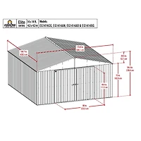 Abri de rangement en acier Arrow Elite, 14 x 14 pi, Anthracite