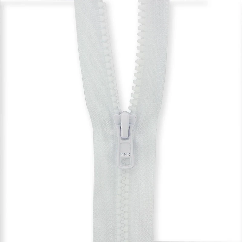 Costumakers One-Way Separating Zipper 60 cm (24), White, #5 Vison Melded Teeth, 60 cm / 24"