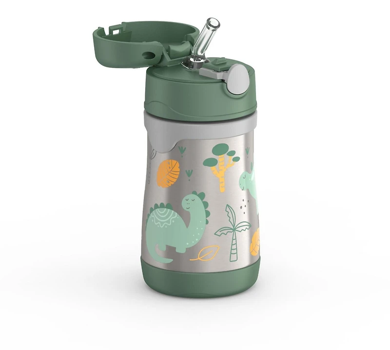 Bouteille de paille en acier inoxydable isolée sous vide Thermos Baby de 10 oz, Dinosaure 10 Oz, Dinosaure