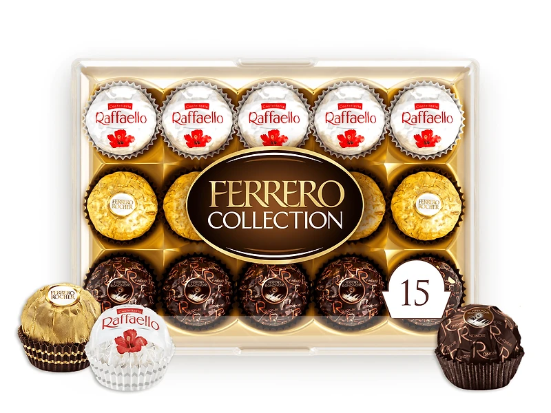 Boîte-cadeau FERRERO COLLECTION (confiseries au chocolat et à la noix de coco) 15 morceaux, 156 g