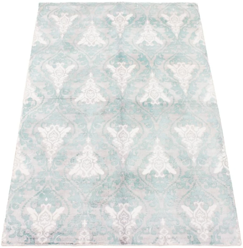 ECARPETGALLERY 4'11" x 7'10" Transitional Galleria Hand-knotted Area Rug for Living Room, Dining Room and Bedroom in Grey