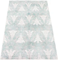 ECARPETGALLERY 4'11" x 7'10" Transitional Galleria Hand-knotted Area Rug for Living Room, Dining Room and Bedroom in Grey