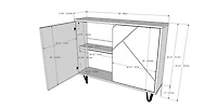 Nexera Console de rangement 2 portes Slim