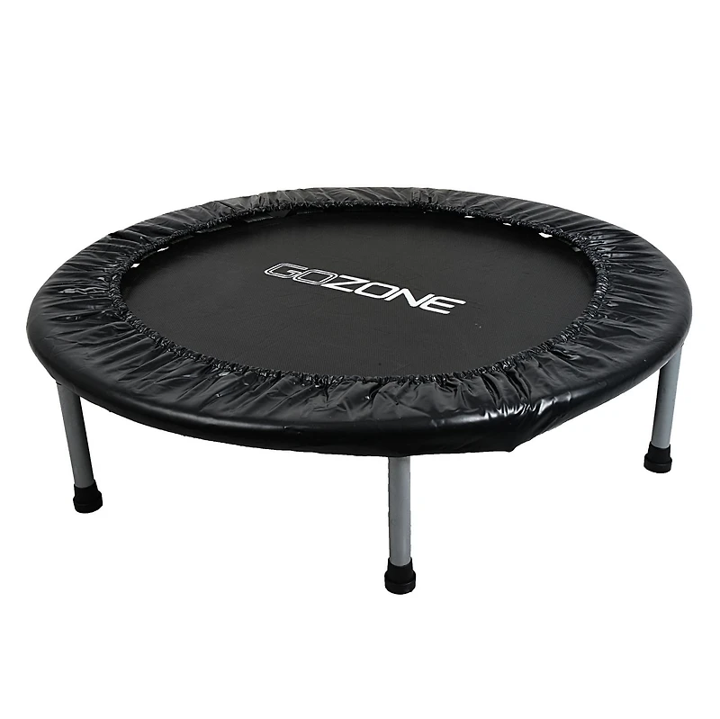 GoZone 36” Mini Fitness Trampoline – Black, With padded frame cover