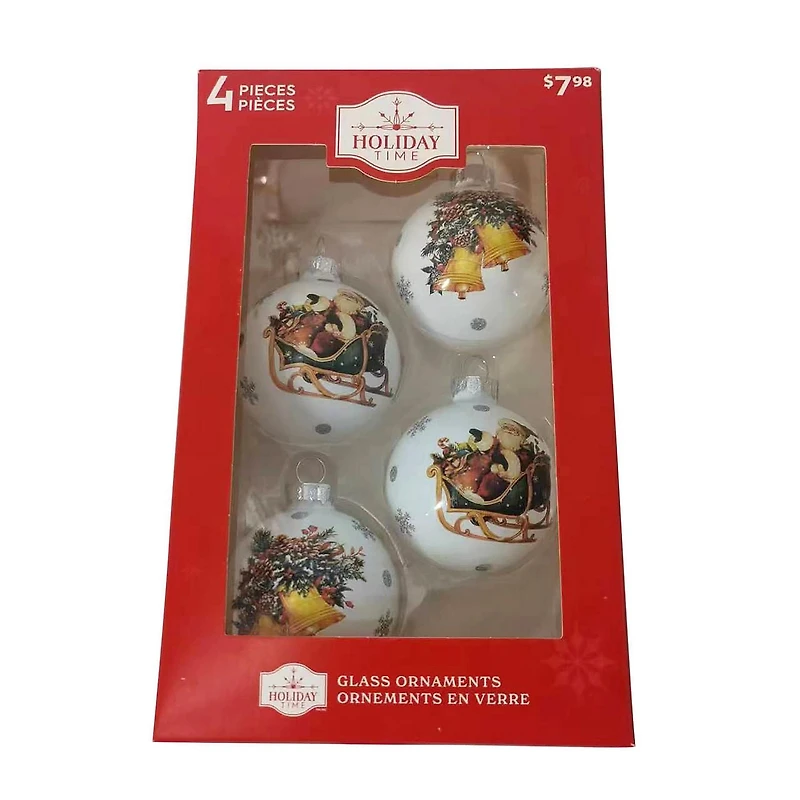 TEMPS DE VACANCES 65 MM * 4CT ORNEMENT DE TRAÎNEAU/CLOCHE