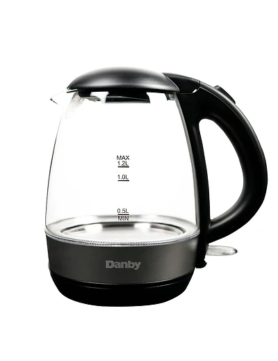 Danby 1.2L Glass Kettle in Black