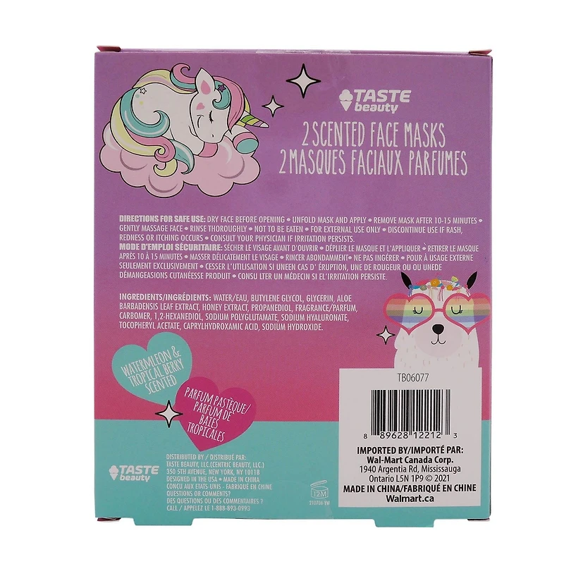 Llama 2pk Scented Face Masks