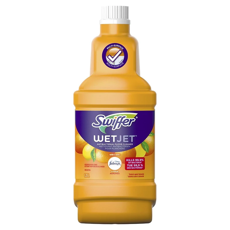 Recharge de solution nettoyante liquide pour planchers multi-surfaces et en bois Swiffer Wetjet, parfum Febreze Agrumes sucrés et entrain Table